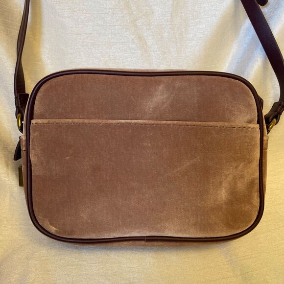 NEW w Tags J Crew Pink Velvet Crossbody Bag Signet Camera Small Crossbody Purse - Picture 2 of 10